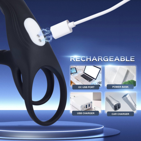 Juntame™ Black Fox - Vibrating Girth Enhancer Penis Sleeves