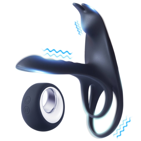 Juntame™ Black Fox - Vibrating Girth Enhancer Penis Sleeves