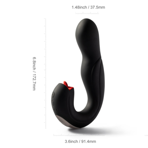 Joi pro - Rotating Head G-spot Vibrator & Clit Licker Blackred