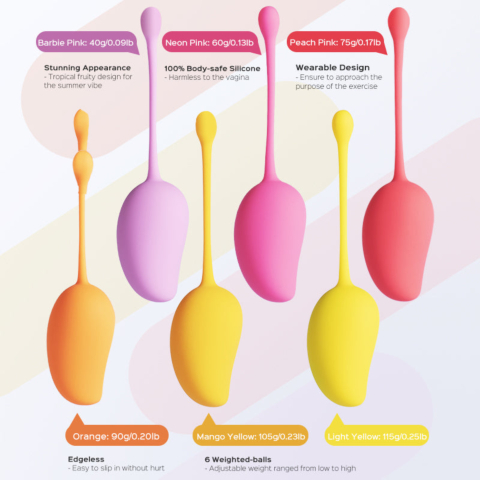 Mango - Tropical 6 Weighted Kegel Ball Exercise Set