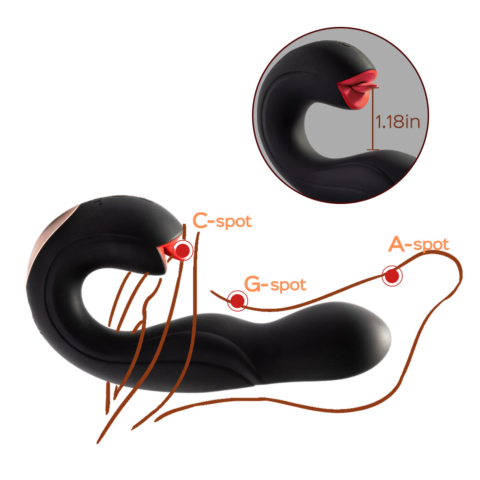 Joi pro - Rotating Head G-spot Vibrator & Clit Licker Blackred