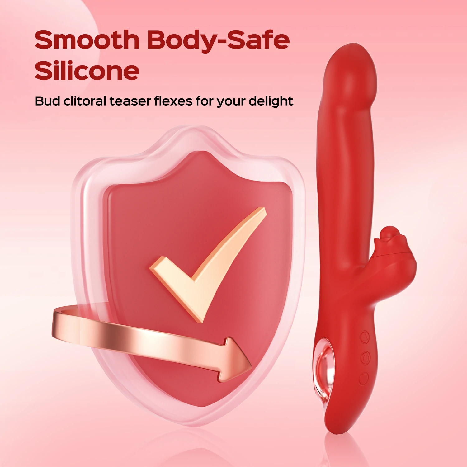 Bud - Rabbit Vibrator mit Gleitenden Perlenring und Klopfen