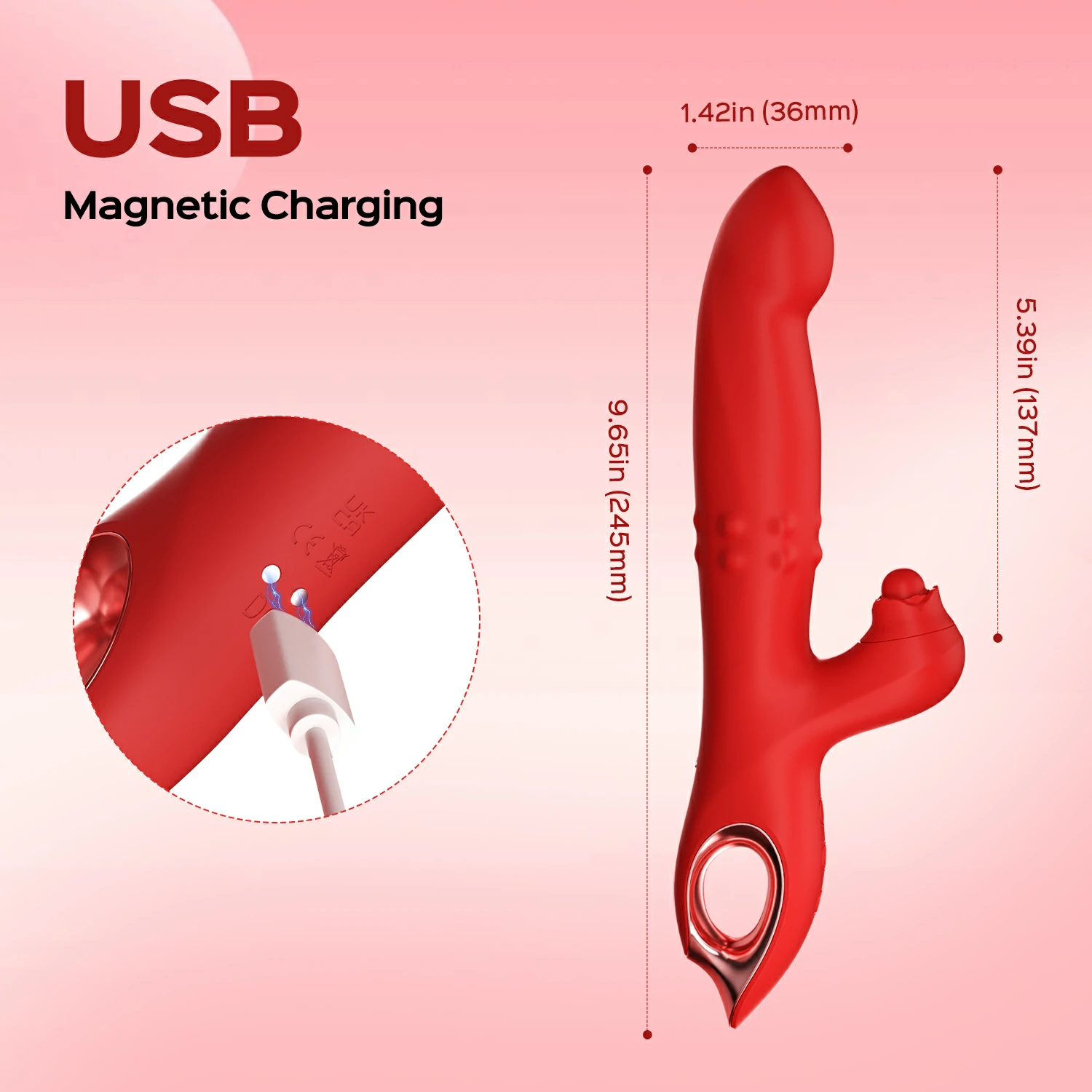 Bud - Rabbit Vibrator mit Gleitenden Perlenring und Klopfen